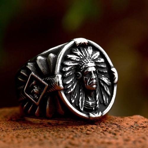 Wholesale Stainless Steel American Indian Chief Ring