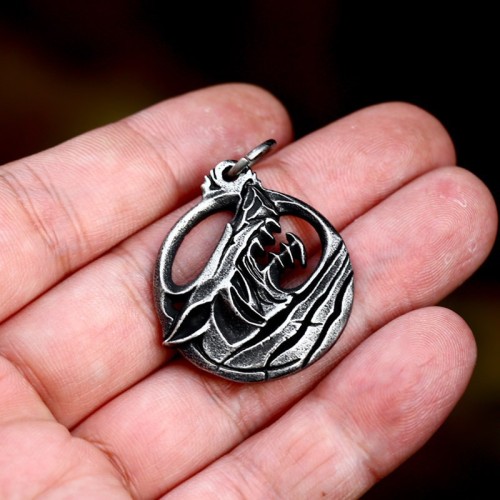 Wholesale Stainless Steel Vintage Wolf Head Pendant