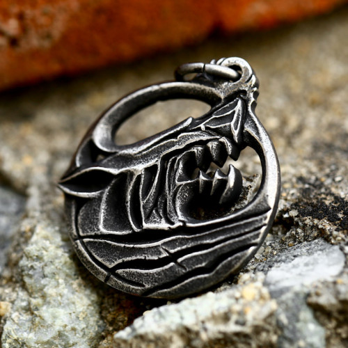 Wholesale Stainless Steel Vintage Wolf Head Pendant