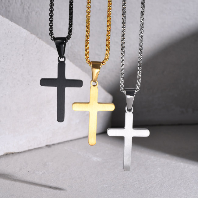 Wholesale Stainless Steel Matte Cross Pendant