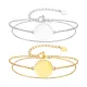 Wholesale Stainless Steel Double Layer Blank Coin Bracelet