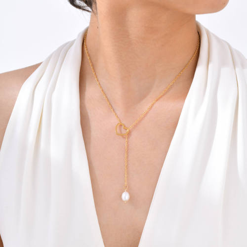 Wholesale Stainless Steel Pearl Drop Necklace