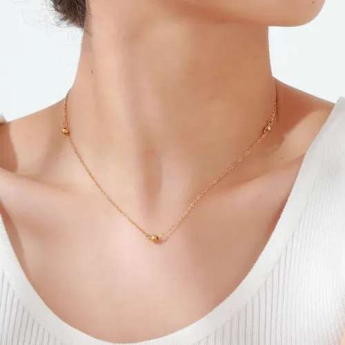 Wholesale Stainless Steel Chain Necklace with 3 Beads