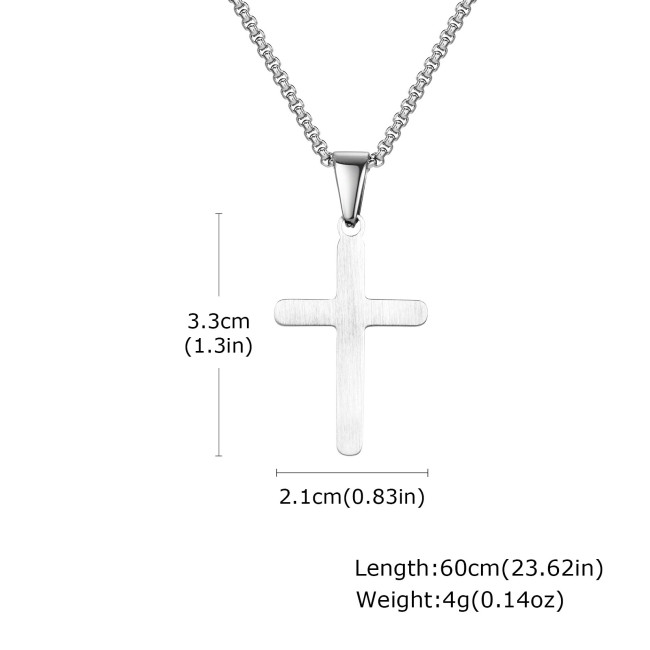 Wholesale Stainless Steel Matte Cross Pendant