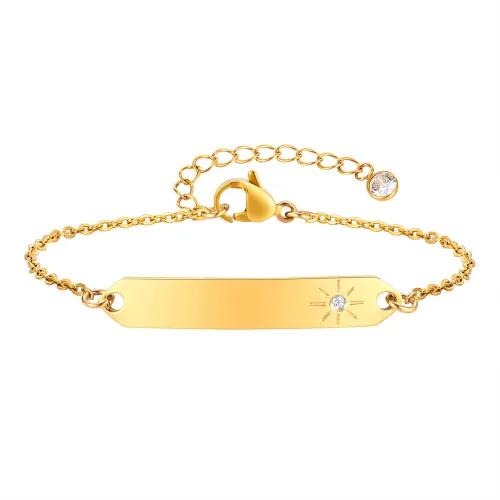 Wholesale Stainless Steel Gold Engravable Bar Bracelet