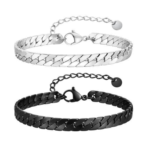 Wholesale Stainless Steel Flat NK Chain Bracelet