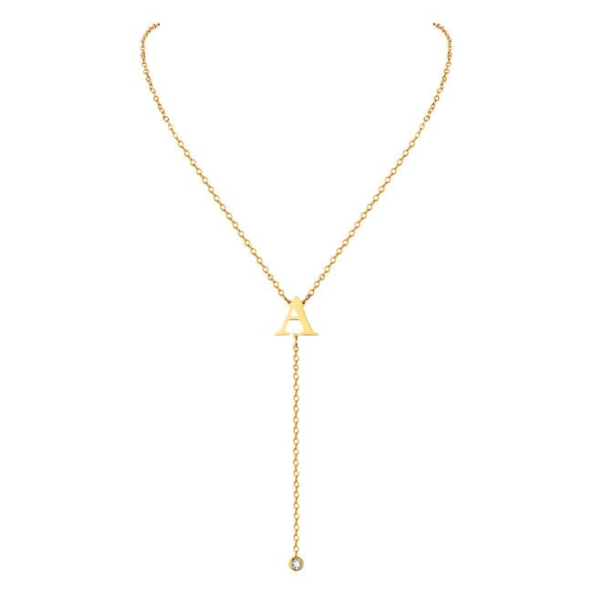 Wholesale Stainless Steel Initial A - Z Letter Necklaces