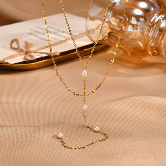 Wholesale Stainless Steel Fashion Layered Y Necklace