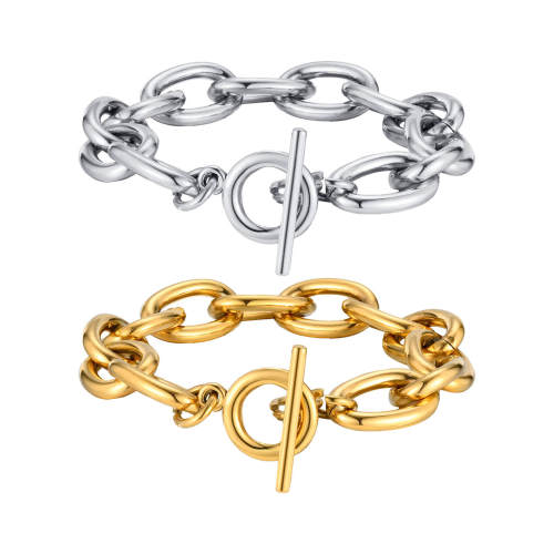 Wholesale Stainless Steel Chunky OT Buckle Bracelet