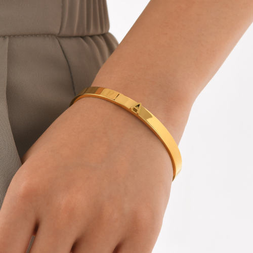 Wholesale Stainless Steel Glossy Letter Open Bangle