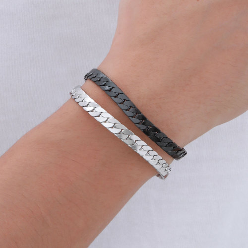 Wholesale Stainless Steel Flat NK Chain Bracelet