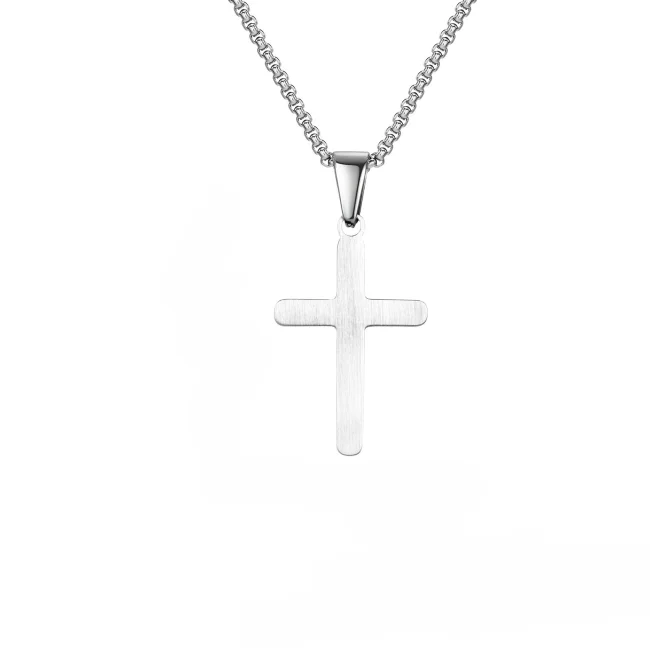 Wholesale Stainless Steel Matte Cross Pendant