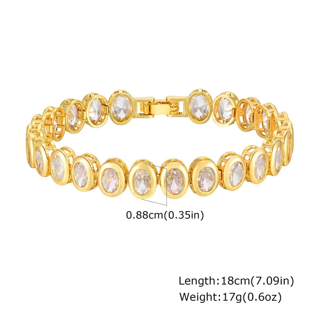 Wholesale Copper Zirconia Golden Bracelet