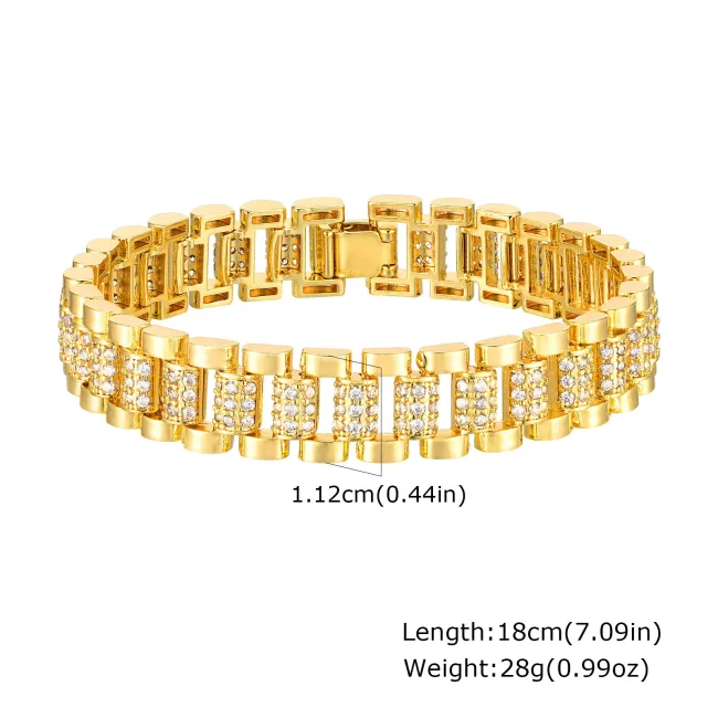 Wholesale Copper Zirconia Golden Bracelet