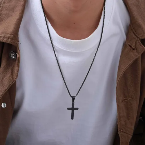 Wholesale Stainless Steel Matte Cross Pendant