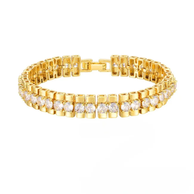 Wholesale Copper Zirconia Golden Bracelet