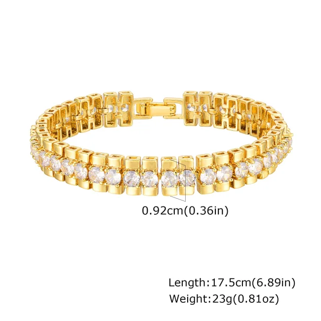 Wholesale Copper Zirconia Golden Bracelet