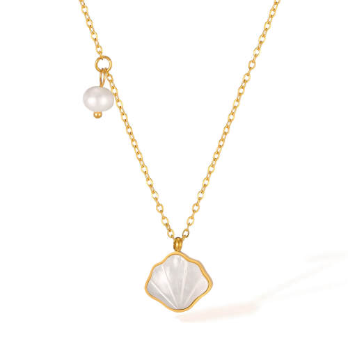 Wholesale Stainless Steel Seashell Pearl Necklace