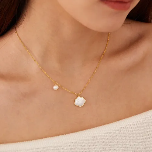 Wholesale Stainless Steel Seashell Pearl Necklace