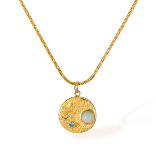 Wholesale Stainless Steel Star and Moon Necklace