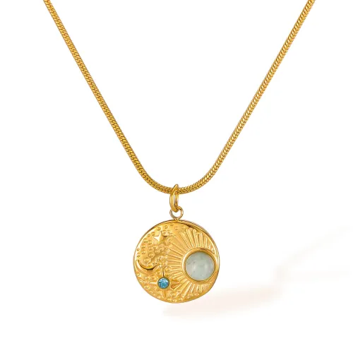Wholesale Stainless Steel Star and Moon Necklace