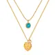 Wholesale Stainless Steel Leaf Double Layer Necklace