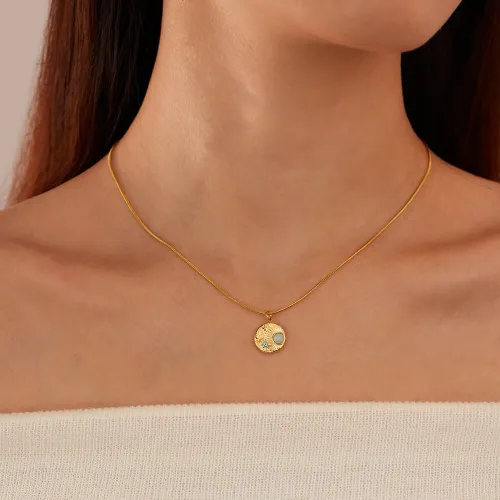 Wholesale Stainless Steel Star and Moon Necklace