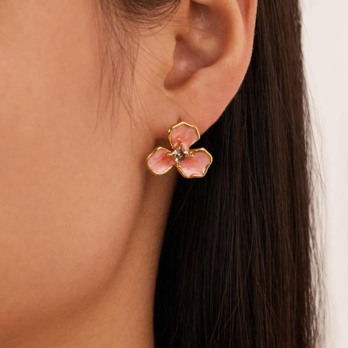 Wholesale Stainless Steel Floral Earrings