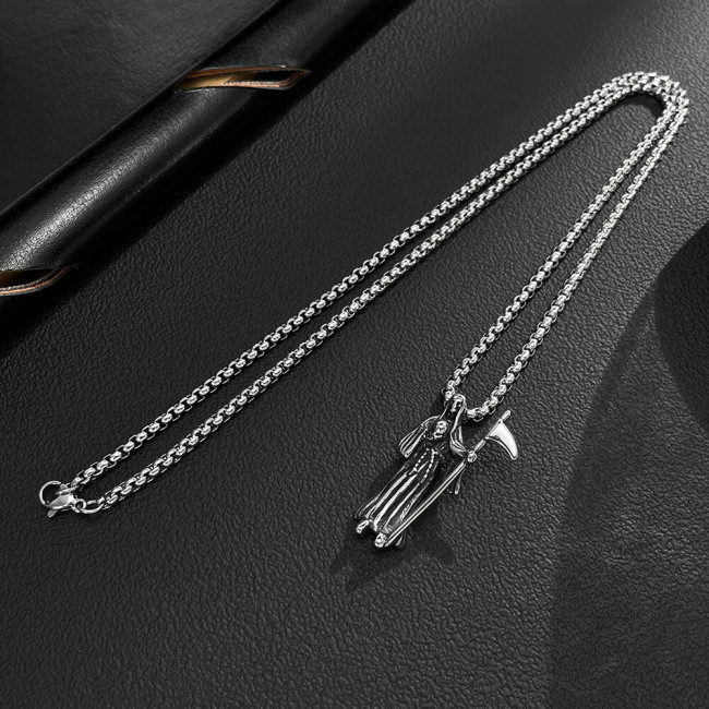 Wholesale Stainless Steel Death Scythe Necklace