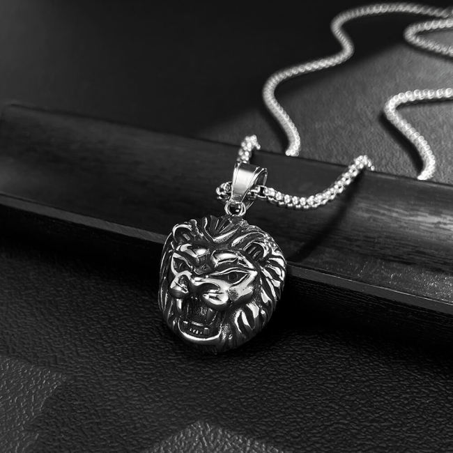 Wholesale Stainless Steel Lion Head Necklace