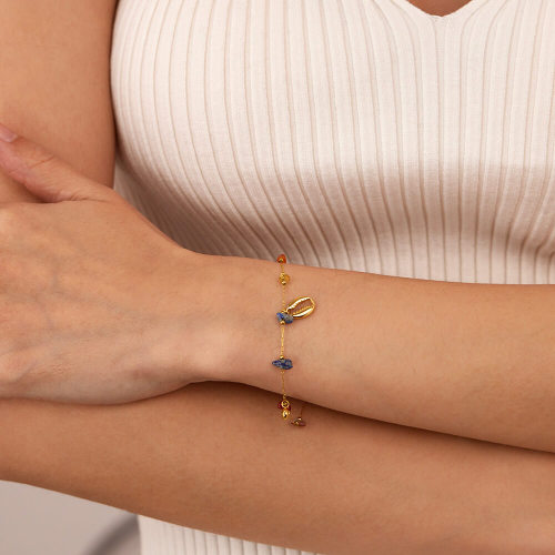 Wholesale Stainless Steel Color Stone Bracelet