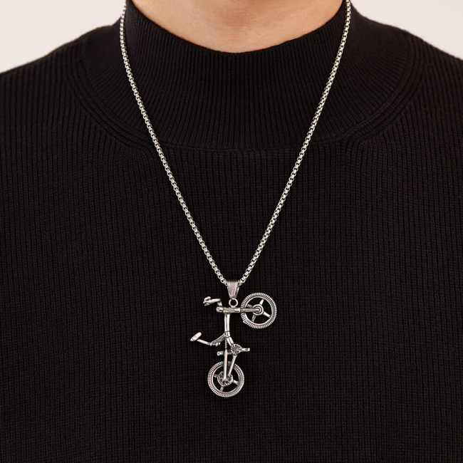 Wholesale Stainless Steel Bicycle Necklace