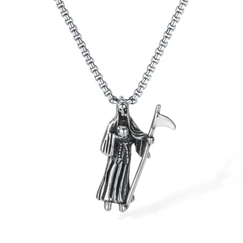 Wholesale Stainless Steel Death Scythe Necklace