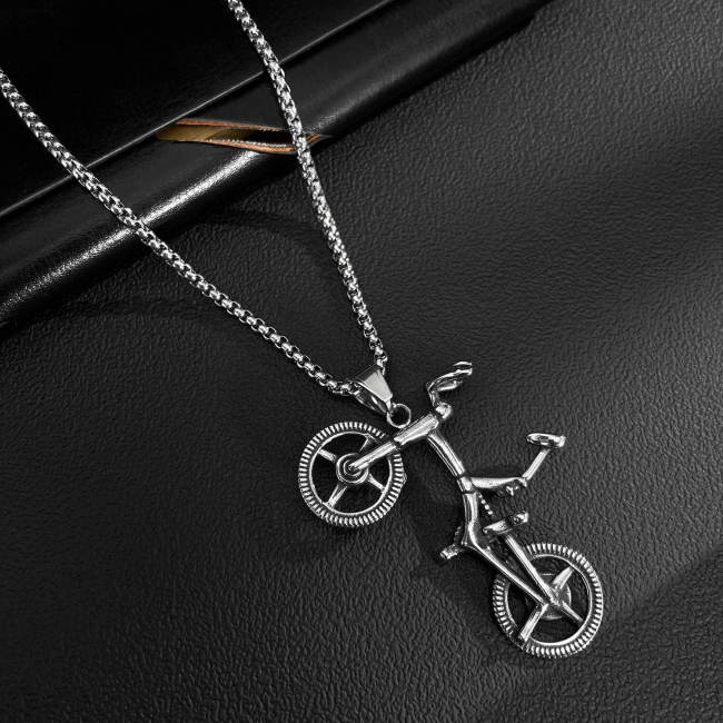 Wholesale Stainless Steel Bicycle Necklace