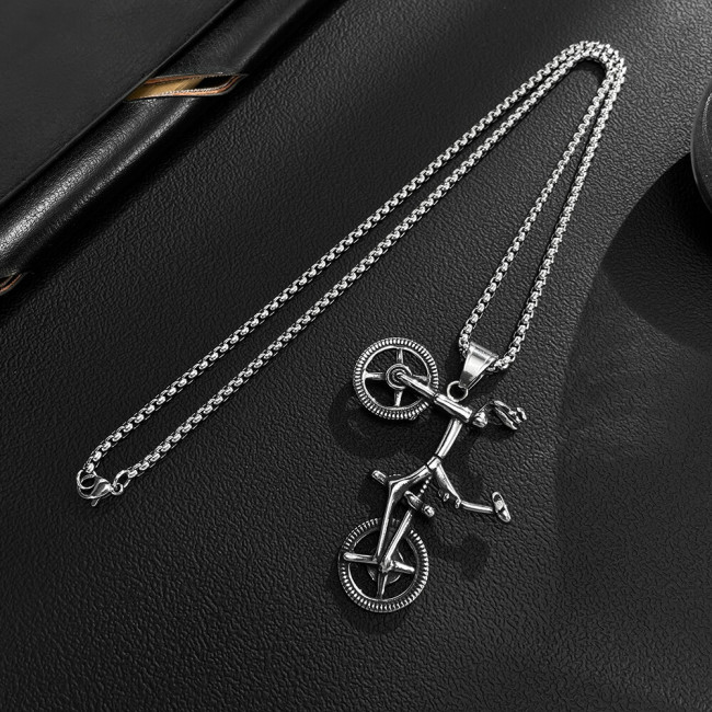 Wholesale Stainless Steel Bicycle Necklace
