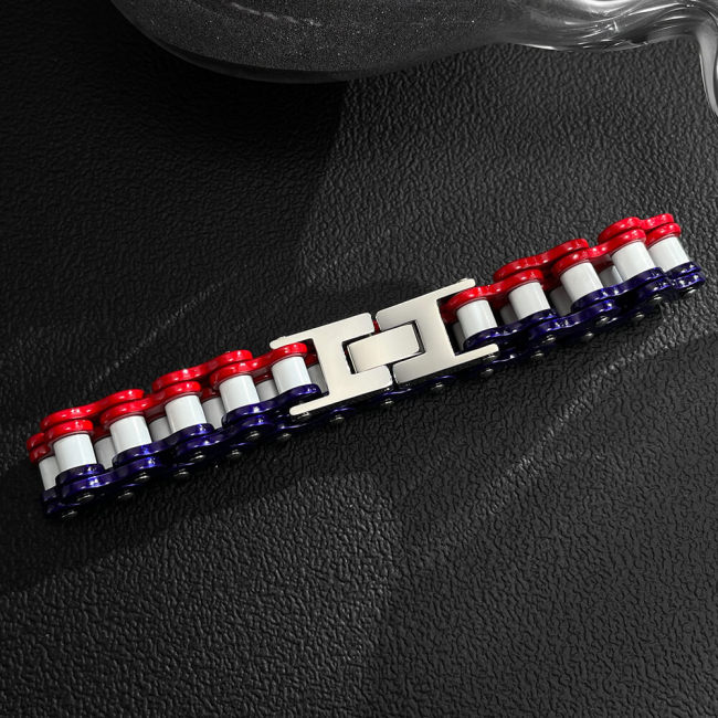 Wholesale Stainless Steel Colorful Bicycle Chain Bracelet