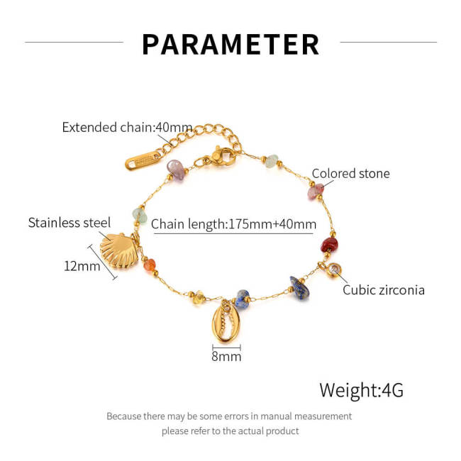 Wholesale Stainless Steel Color Stone Bracelet