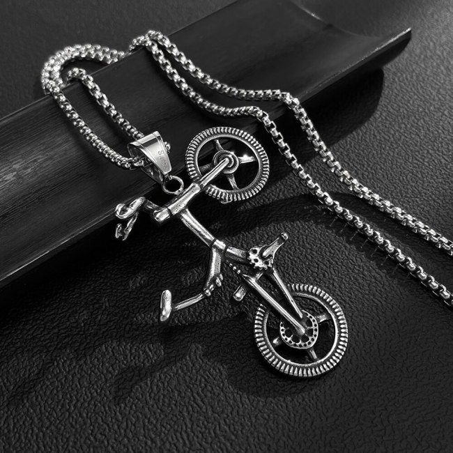 Wholesale Stainless Steel Bicycle Necklace