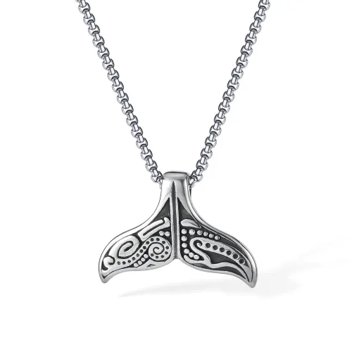 Wholesale Stainless Steel Whale Tail Necklace