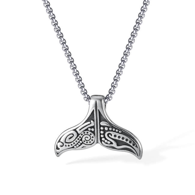 Wholesale Stainless Steel Whale Tail Necklace