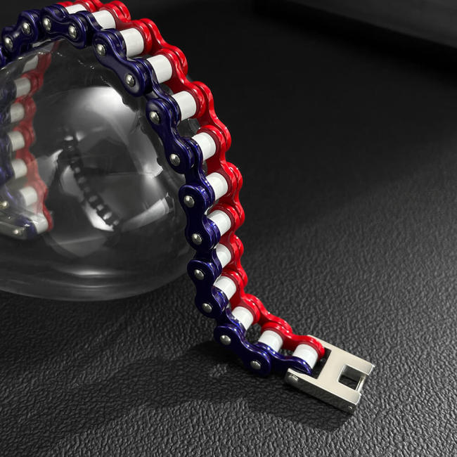 Wholesale Stainless Steel Colorful Bicycle Chain Bracelet