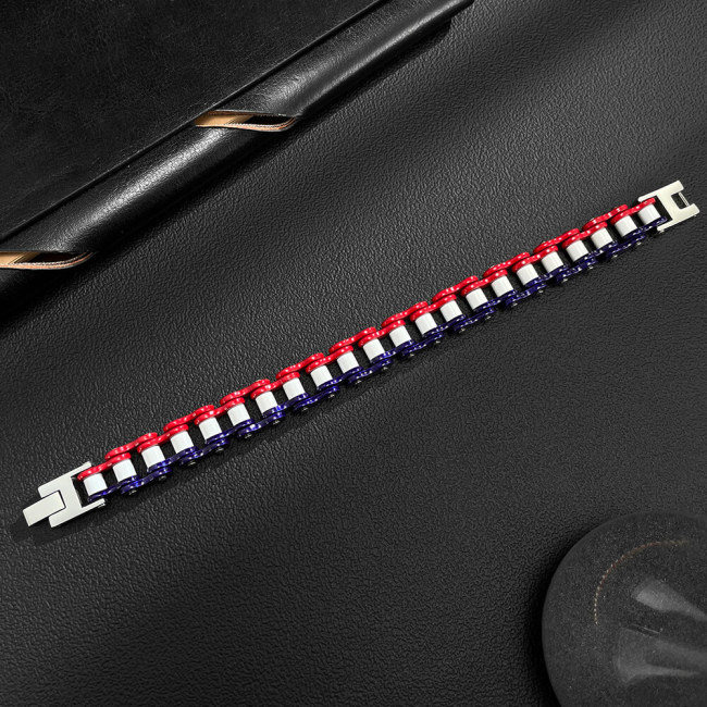 Wholesale Stainless Steel Colorful Bicycle Chain Bracelet