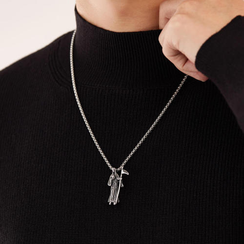 Wholesale Stainless Steel Death Scythe Necklace