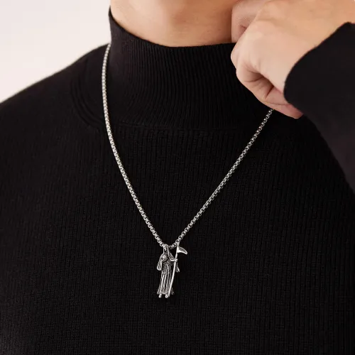 Wholesale Stainless Steel Death Scythe Necklace