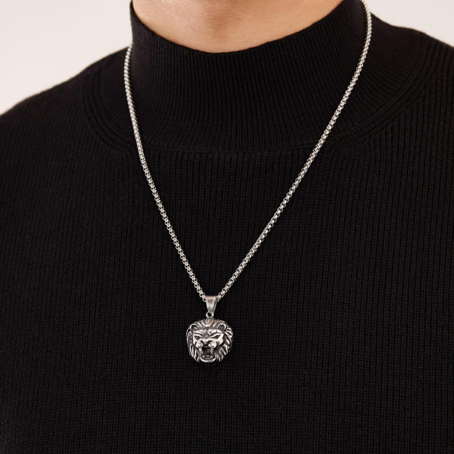 Wholesale Stainless Steel Lion Head Necklace