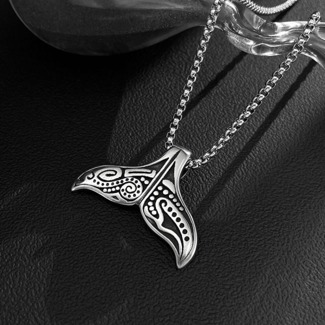 Wholesale Stainless Steel Whale Tail Necklace