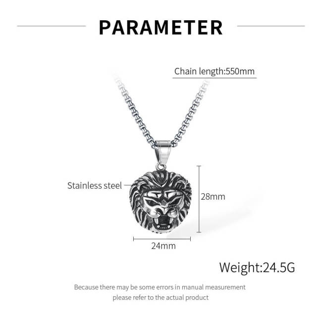 Wholesale Stainless Steel Lion Head Necklace