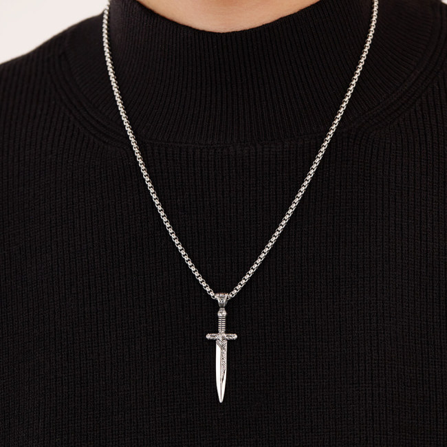 Wholesale Stainless Steel Sword Pendant Necklace