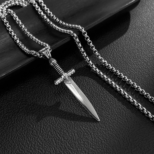 Wholesale Stainless Steel Sword Pendant Necklace