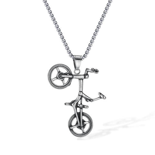 Wholesale Stainless Steel Bicycle Necklace